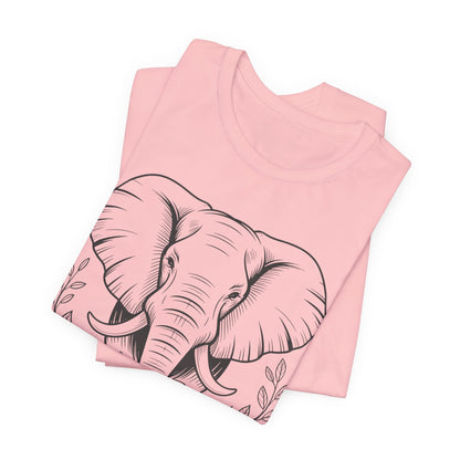 Elephant & Floral Strength T-Shirt — "Strength Meets Beauty"