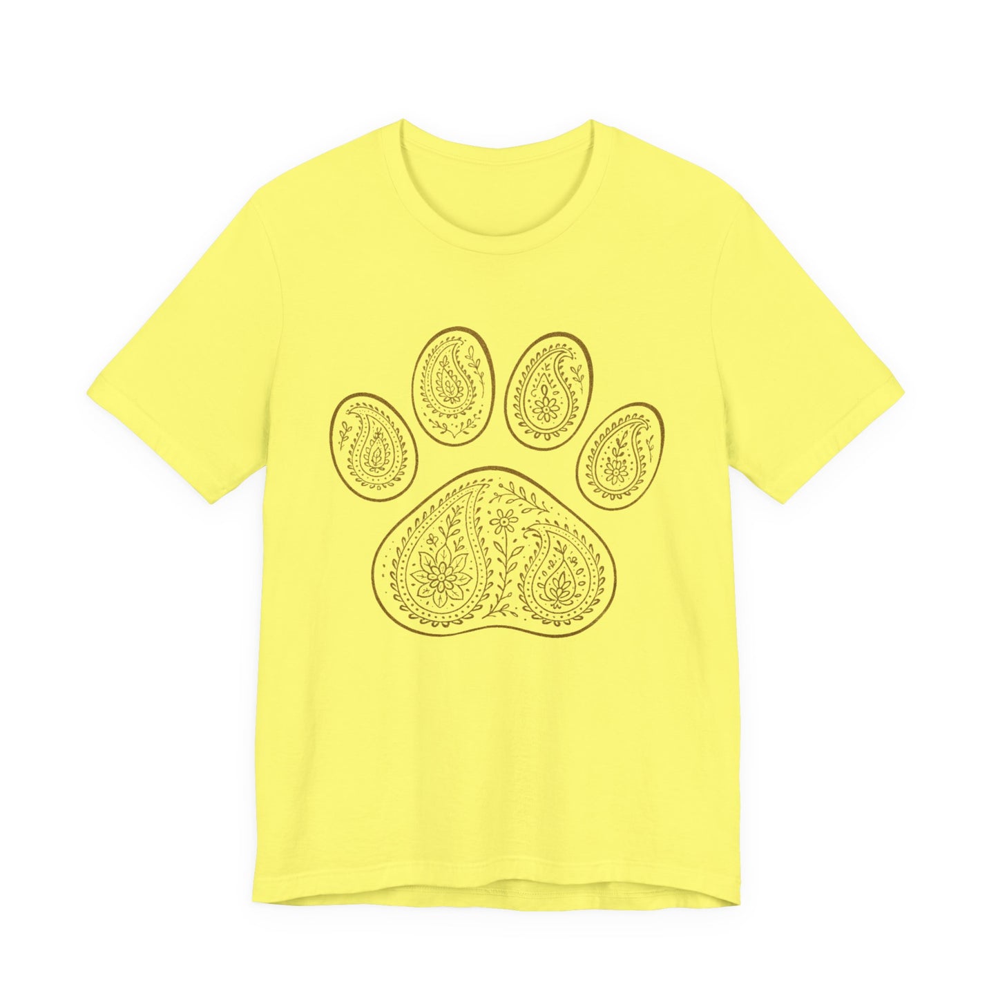 Gold Paisley Paw Print Tee