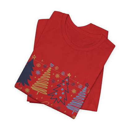 Christmas Tee with Abstract Trees