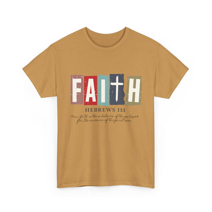 Funky Christian Tee - Colorful FAITH Design - Hebrews 11:1