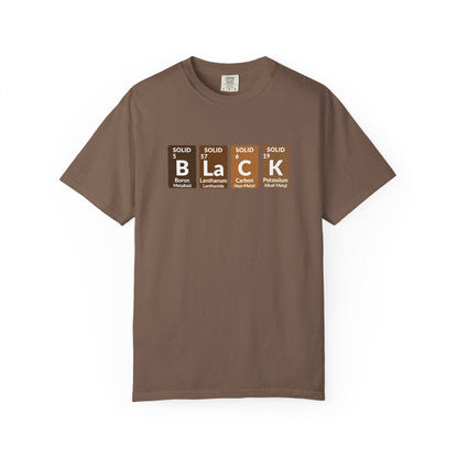 BLACK Tee — Elemental Periodic-Style Graphic T-Shirt