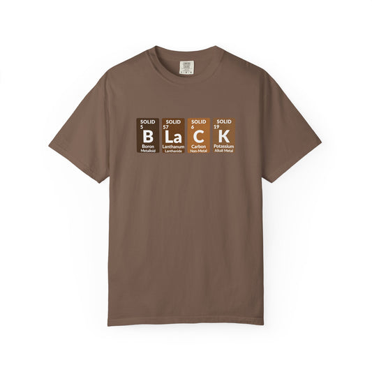 BLACK Tee — Elemental Periodic-Style Graphic T-Shirt