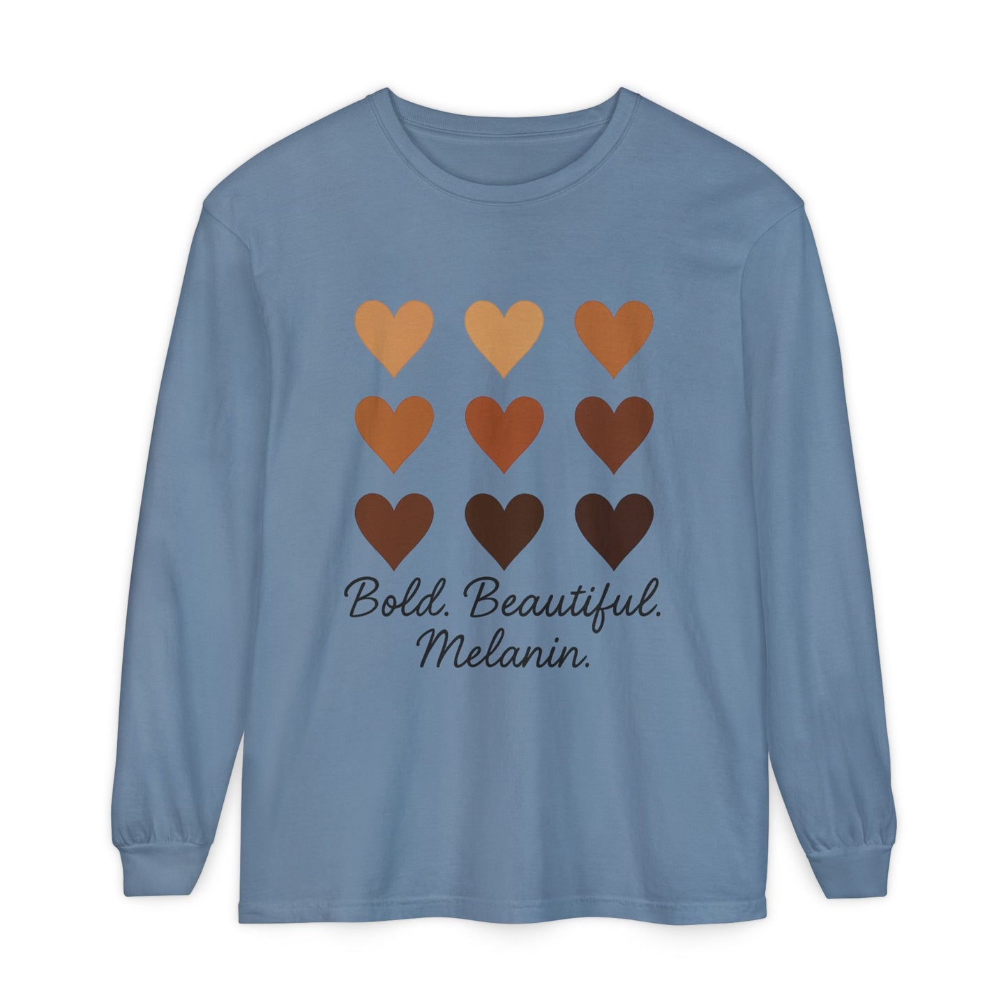 Unisex Long Sleeve T-Shirt - Bold, Beautiful Melanin - Celebrate Diversity, Perfect for Everyday Wear, Gift for Friends and Family