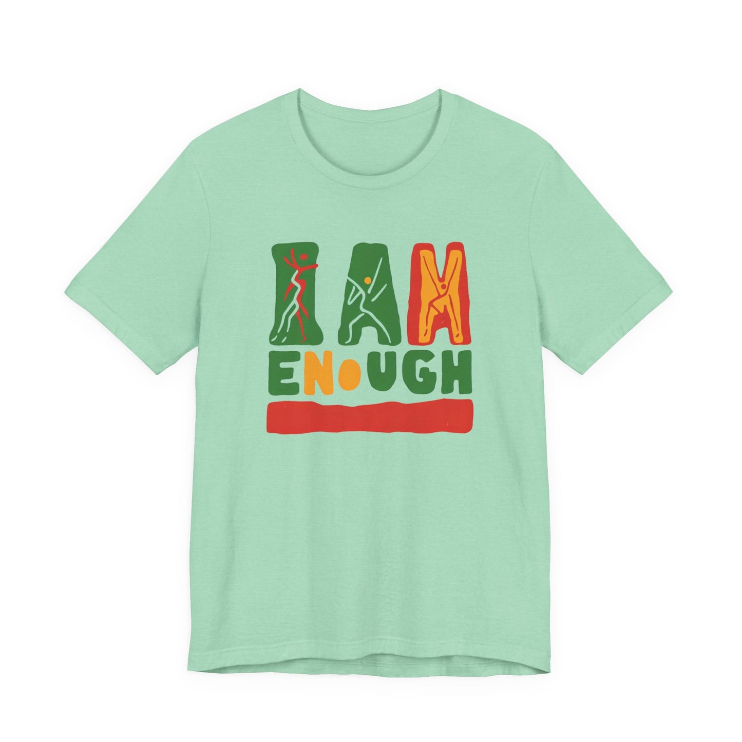 'I AM ENOUGH' Tee in Abstract in African Colors