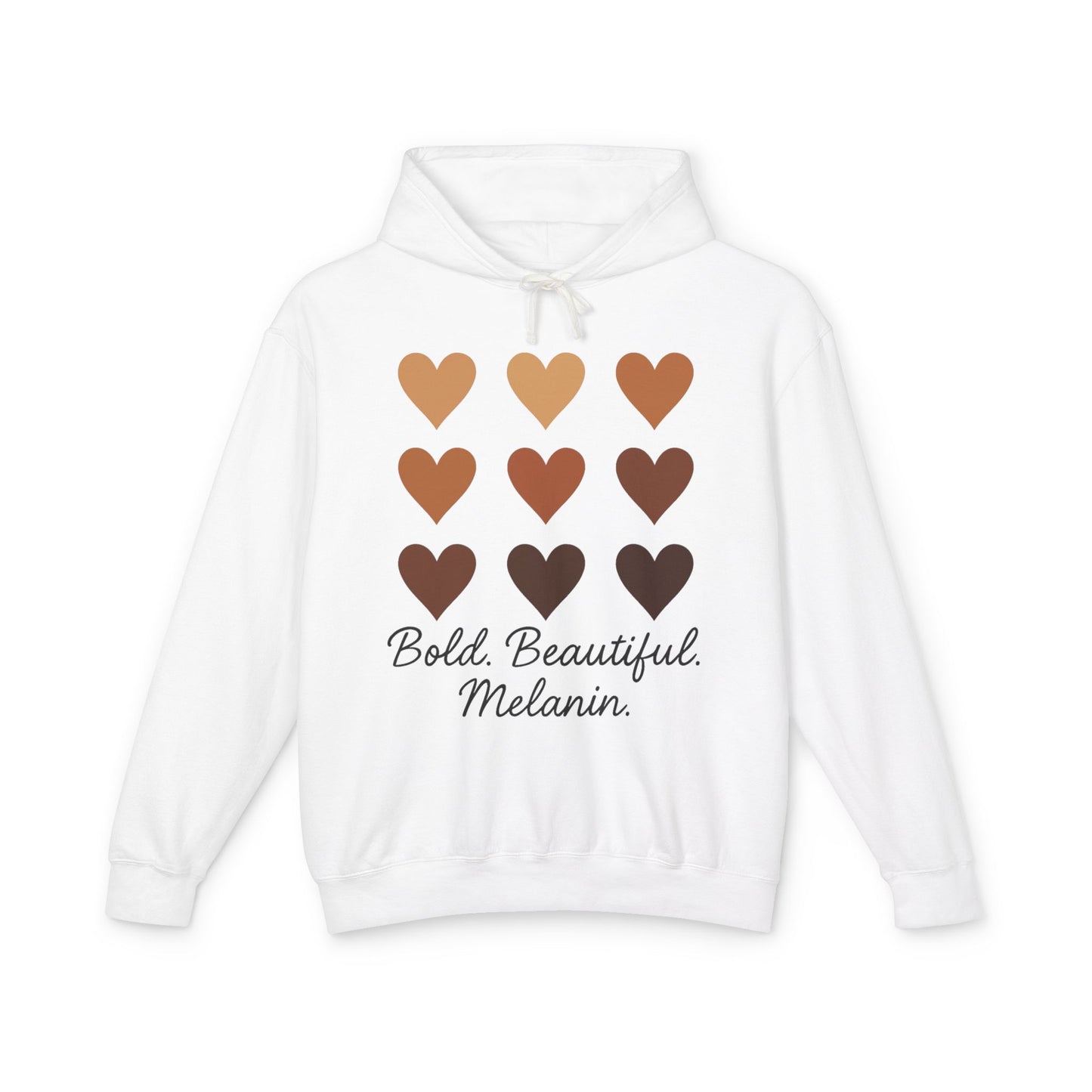 Bold Beautiful Melanin Lightweight Hoodie - Unisex, Sweatshirt Gift, Black History Month, Inclusive Fashion, Cozy Contribution