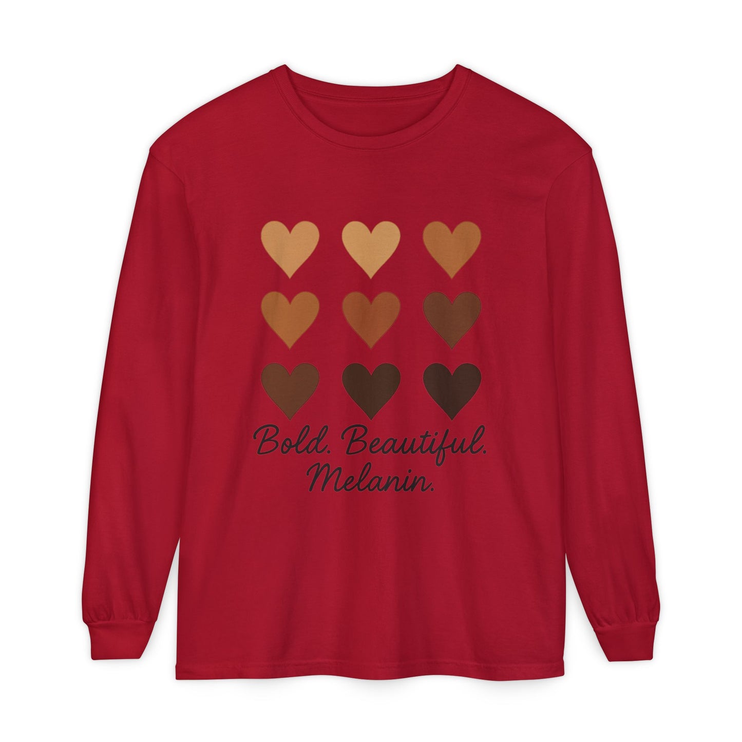 Unisex Long Sleeve T-Shirt - Bold, Beautiful Melanin - Celebrate Diversity, Perfect for Everyday Wear, Gift for Friends and Family