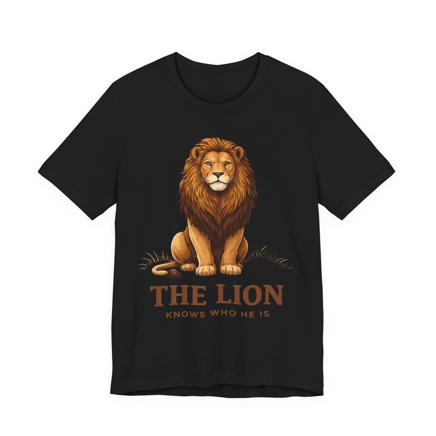 The Lion Knows Who He Is Tee — Confident Identity Lion Graphic Shirt