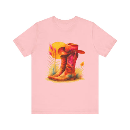 Western Enthusiast Tee - Boots and Hat Design