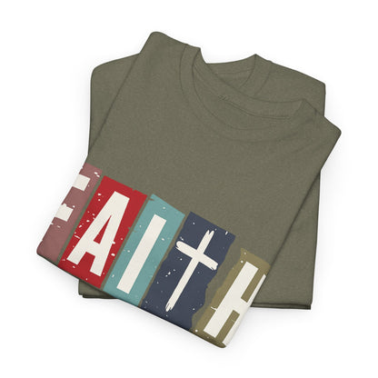 Funky Christian Tee - Colorful FAITH Design - Hebrews 11:1