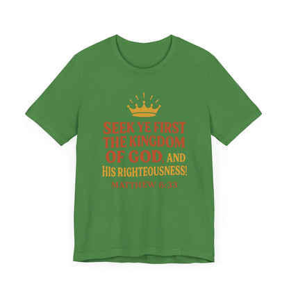 Unisex Tee Retro Style Matthew 6:33 Crown King of All Kings Scripture Shirt