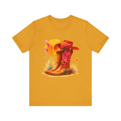 Western Enthusiast Tee - Boots and Hat Design