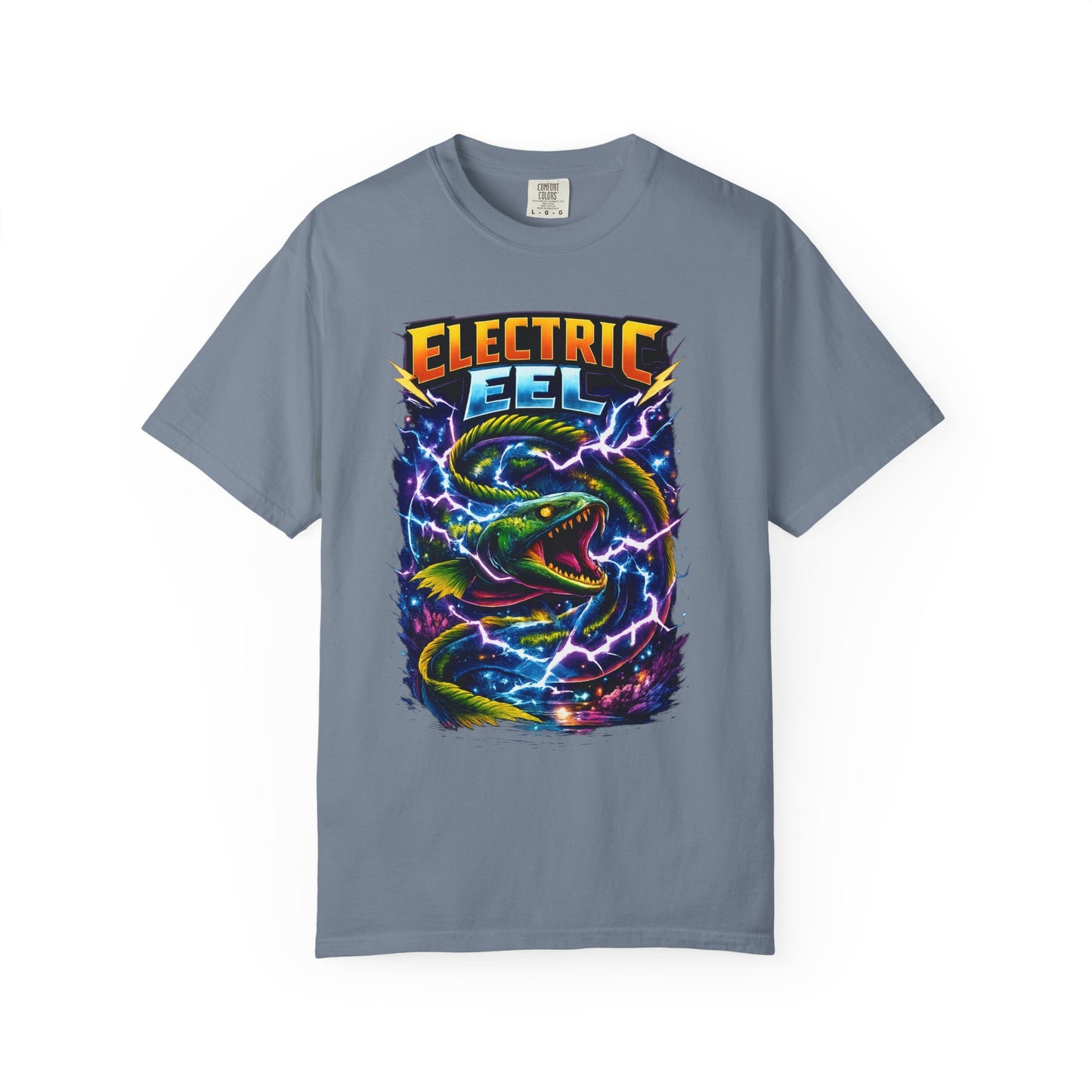 Electric Eel Graphic T-Shirt — Neon Lightning Ocean Tee