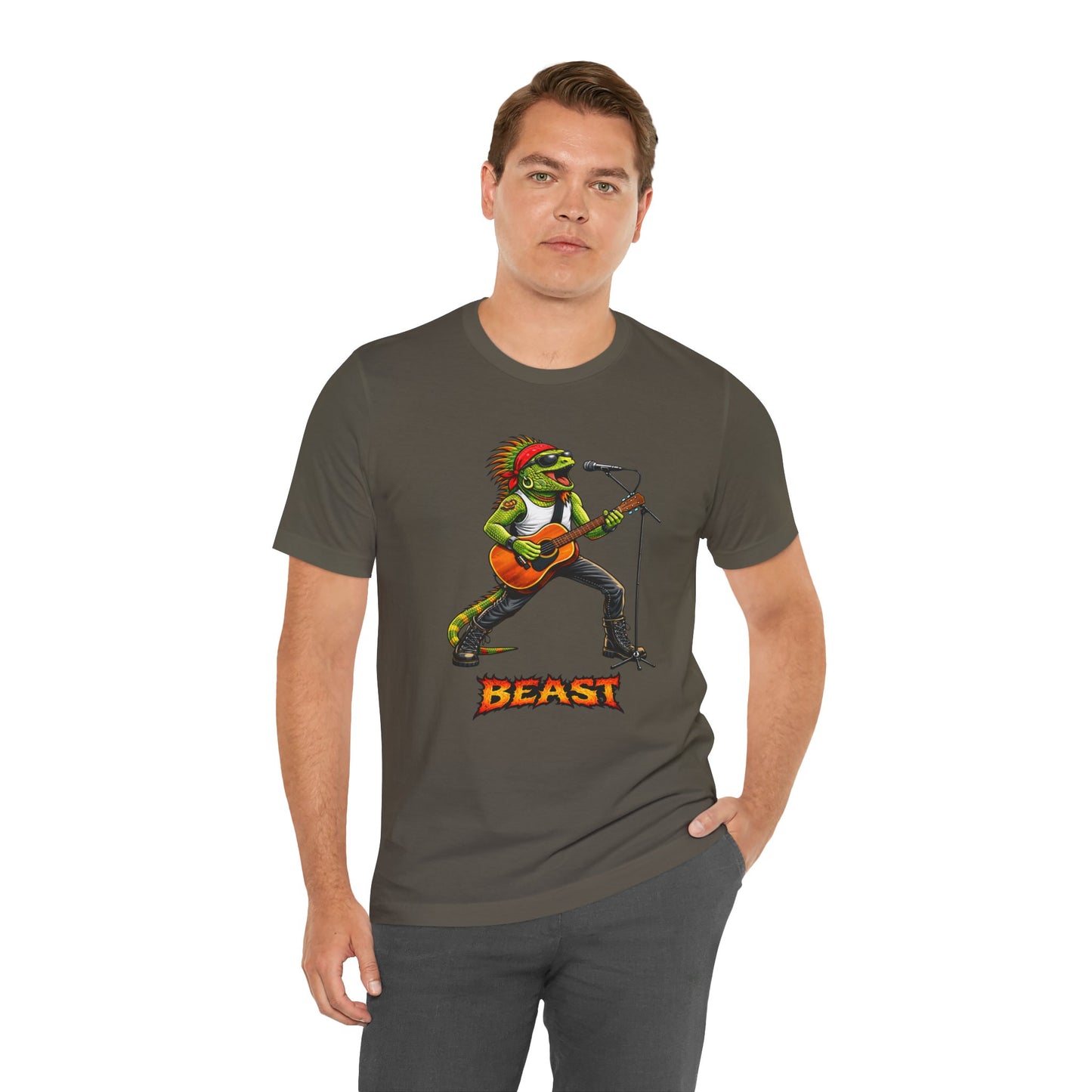 Rock Iguana Guitarist Tee — "Rock. Power. Presence." Beast Graphic Shirt