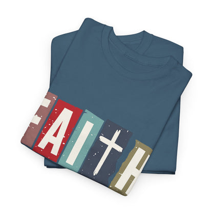 Funky Christian Tee - Colorful FAITH Design - Hebrews 11:1