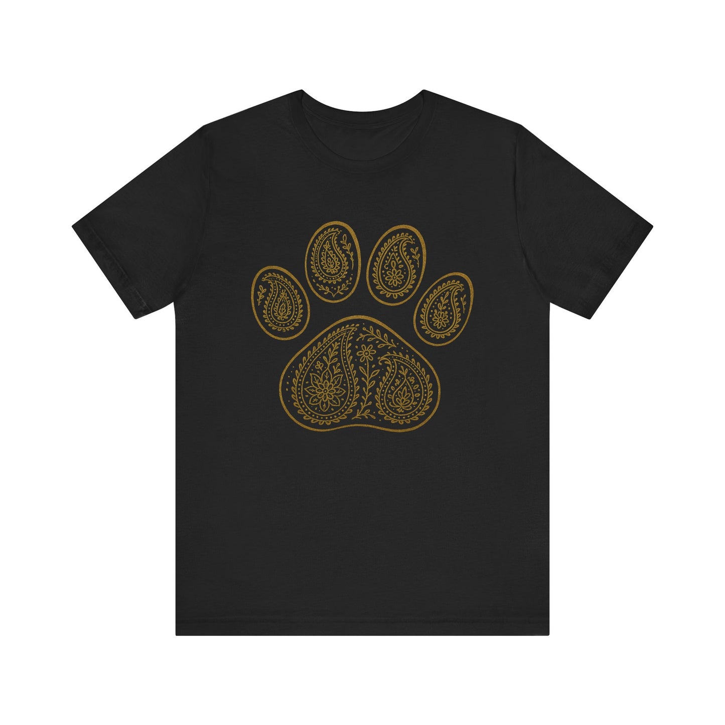 Gold Paisley Paw Print Tee