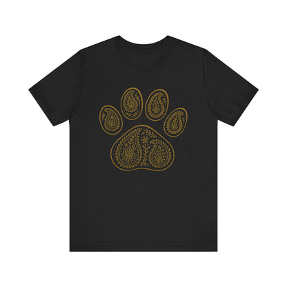 Gold Paisley Paw Print Tee