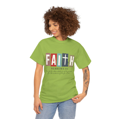 Funky Christian Tee - Colorful FAITH Design - Hebrews 11:1