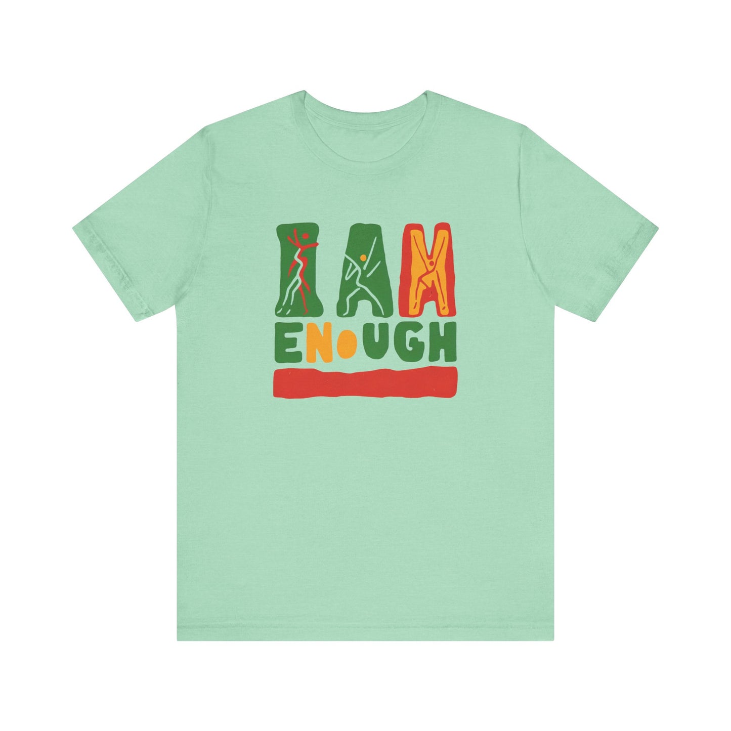 'I AM ENOUGH' Tee in Abstract in African Colors