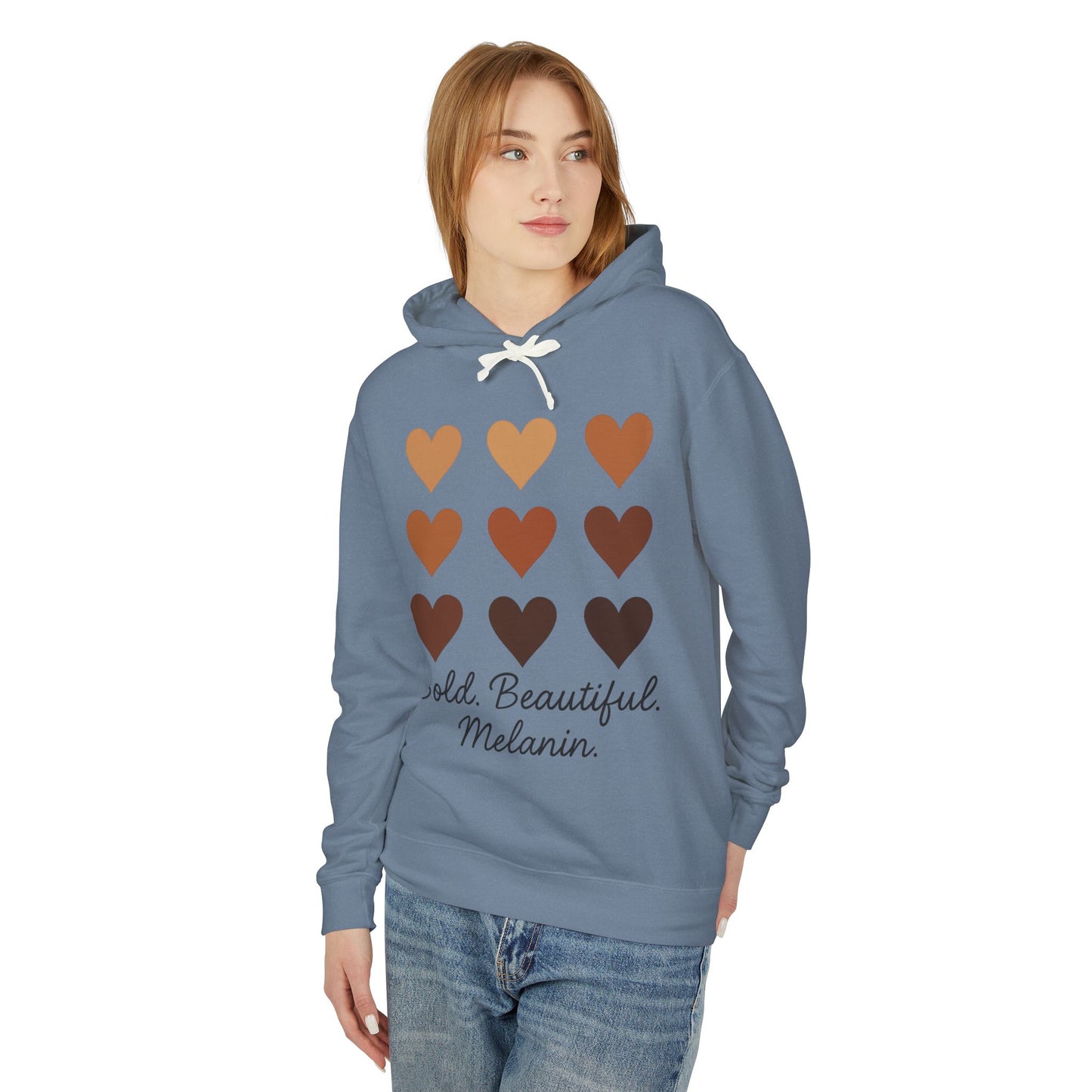Bold Beautiful Melanin Lightweight Hoodie - Unisex, Sweatshirt Gift, Black History Month, Inclusive Fashion, Cozy Contribution