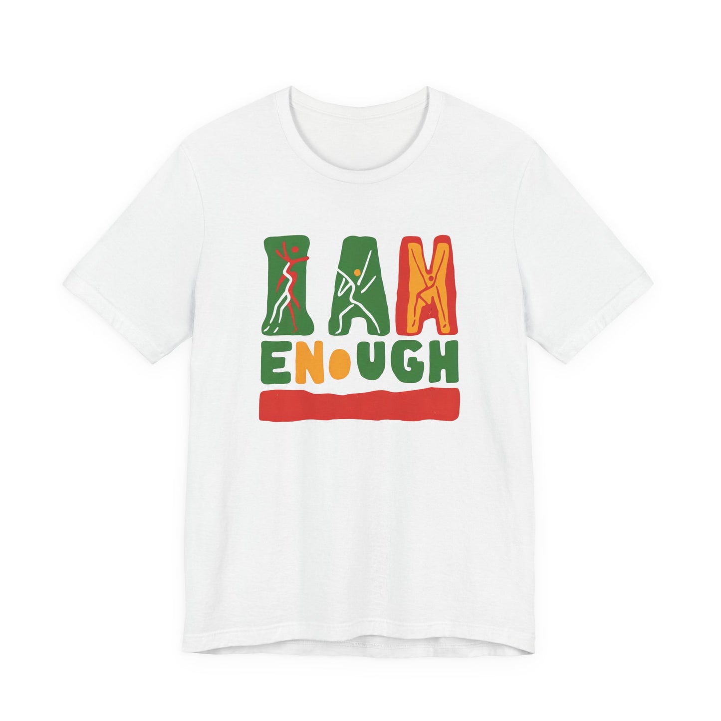 'I AM ENOUGH' Tee in Abstract in African Colors