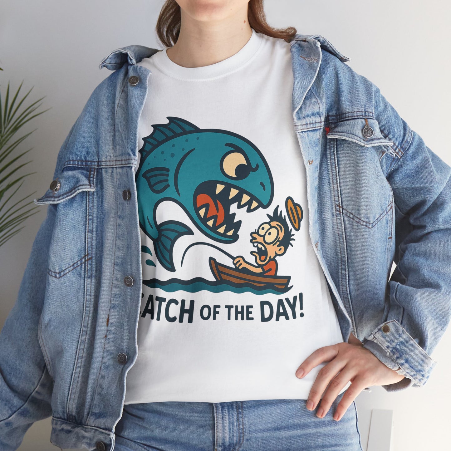 Fishing Cartoon Tee Shirt - Catch of the Day Unisex