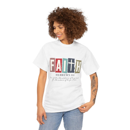 Funky Christian Tee - Colorful FAITH Design - Hebrews 11:1