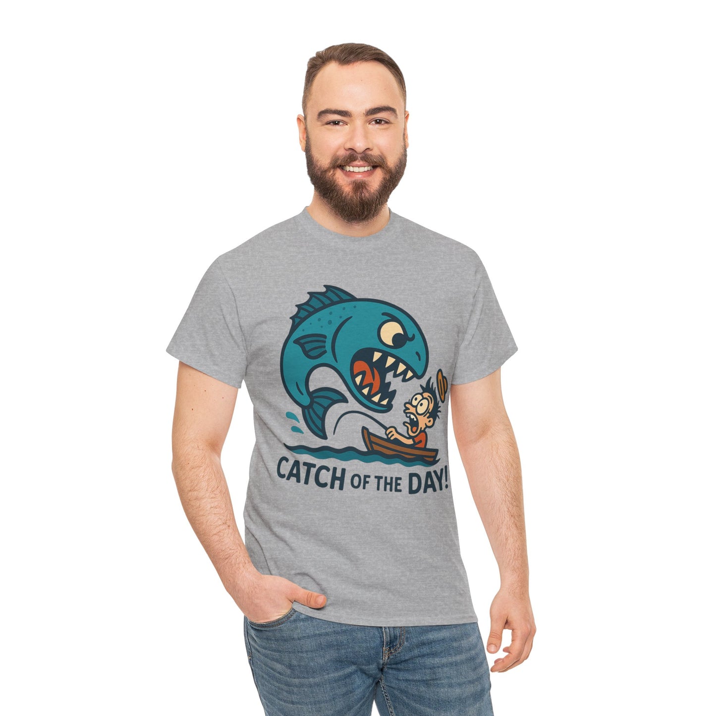 Fishing Cartoon Tee Shirt - Catch of the Day Unisex