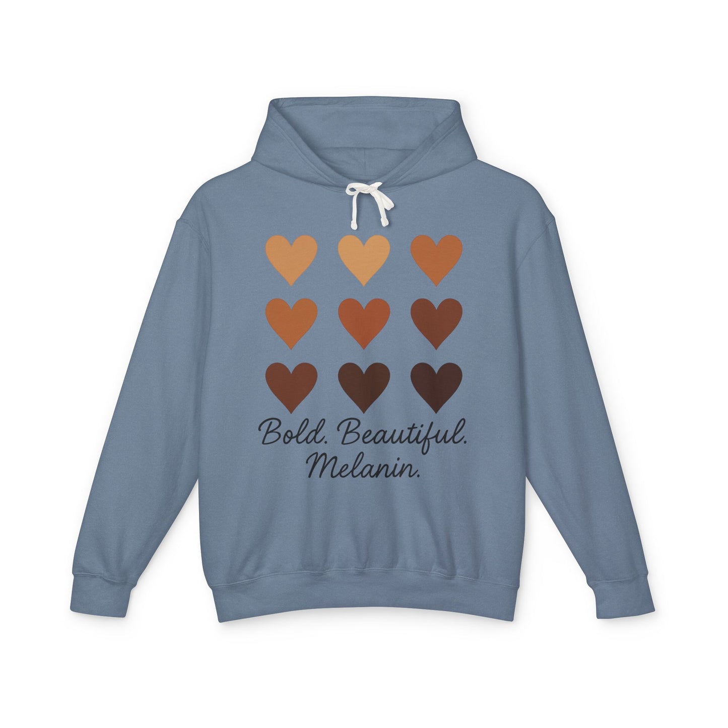 Bold Beautiful Melanin Lightweight Hoodie - Unisex, Sweatshirt Gift, Black History Month, Inclusive Fashion, Cozy Contribution