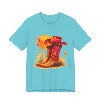 Western Enthusiast Tee - Boots and Hat Design