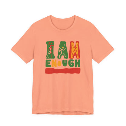 'I AM ENOUGH' Tee in Abstract in African Colors
