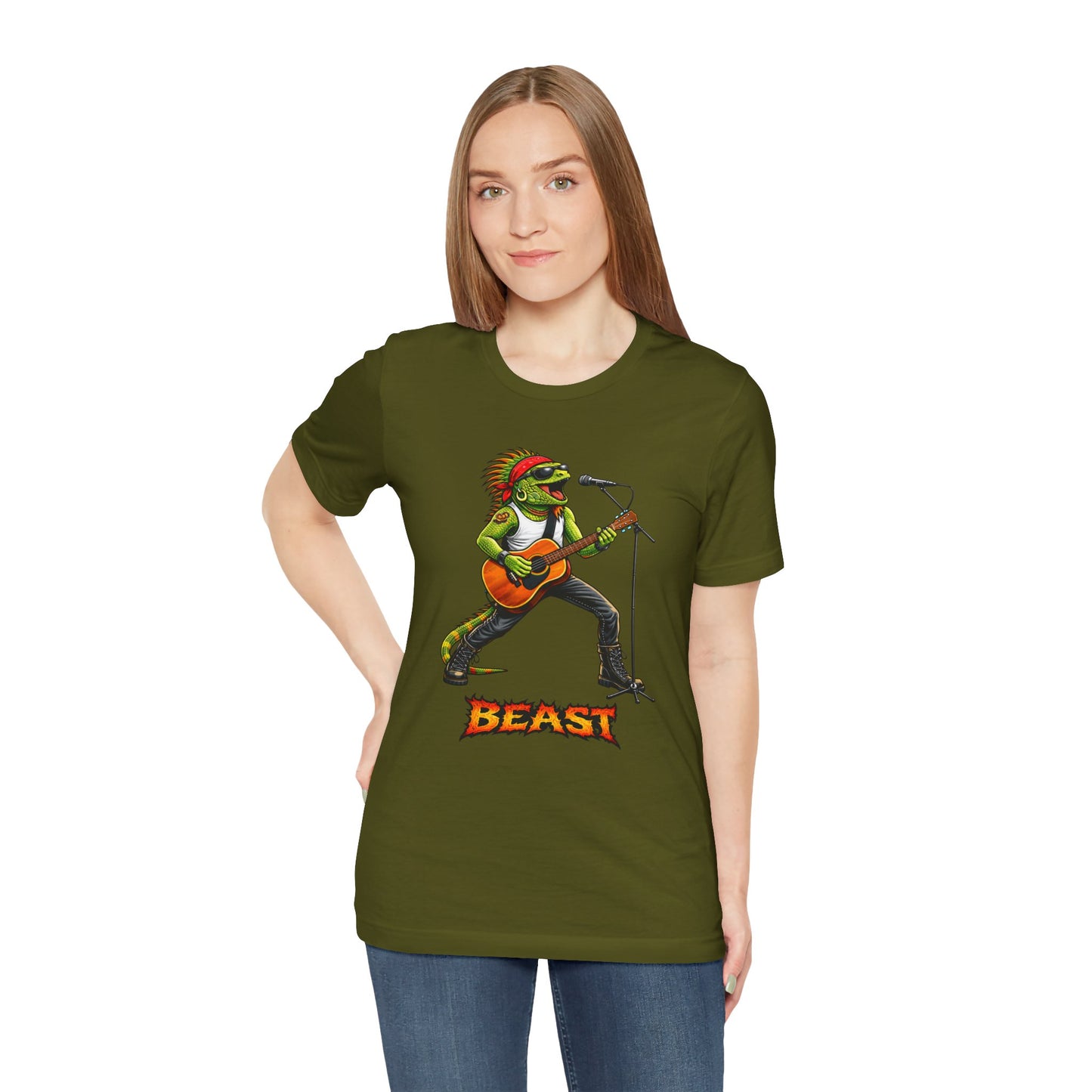 Rock Iguana Guitarist Tee — "Rock. Power. Presence." Beast Graphic Shirt