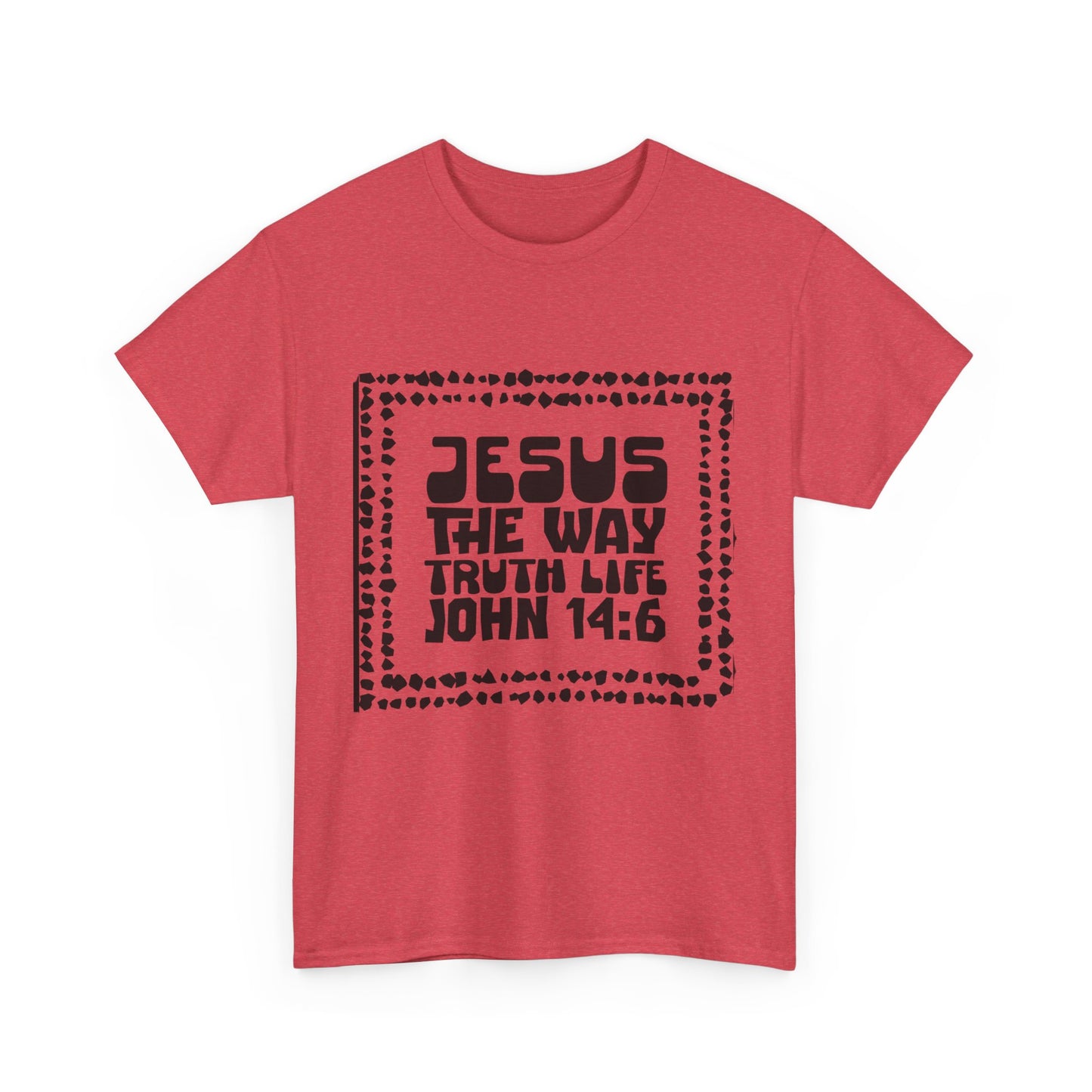 Christian Unisex Tee with Hot Chunky Funky Letters and Abstract Beads - John 14:6