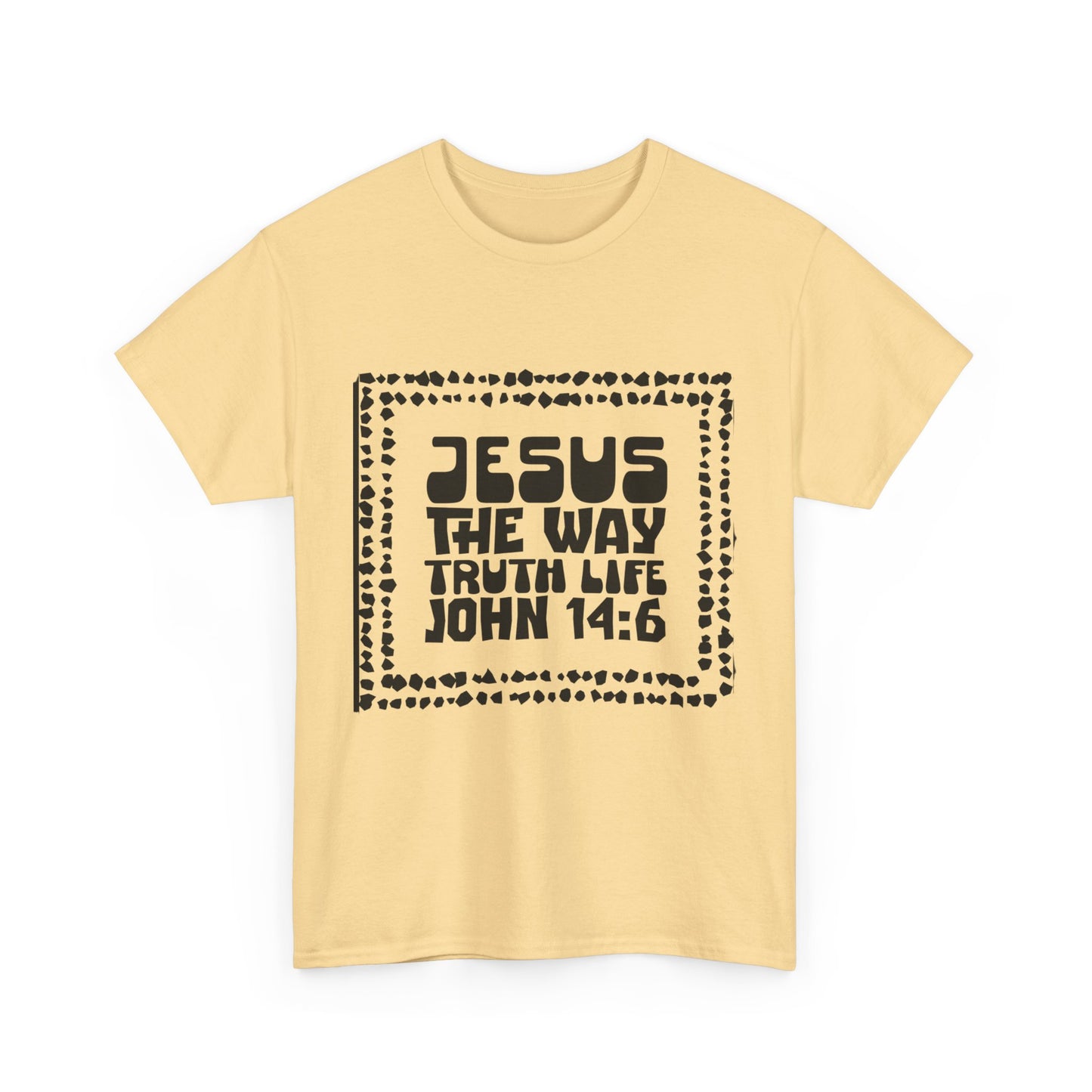 Christian Unisex Tee with Hot Chunky Funky Letters and Abstract Beads - John 14:6