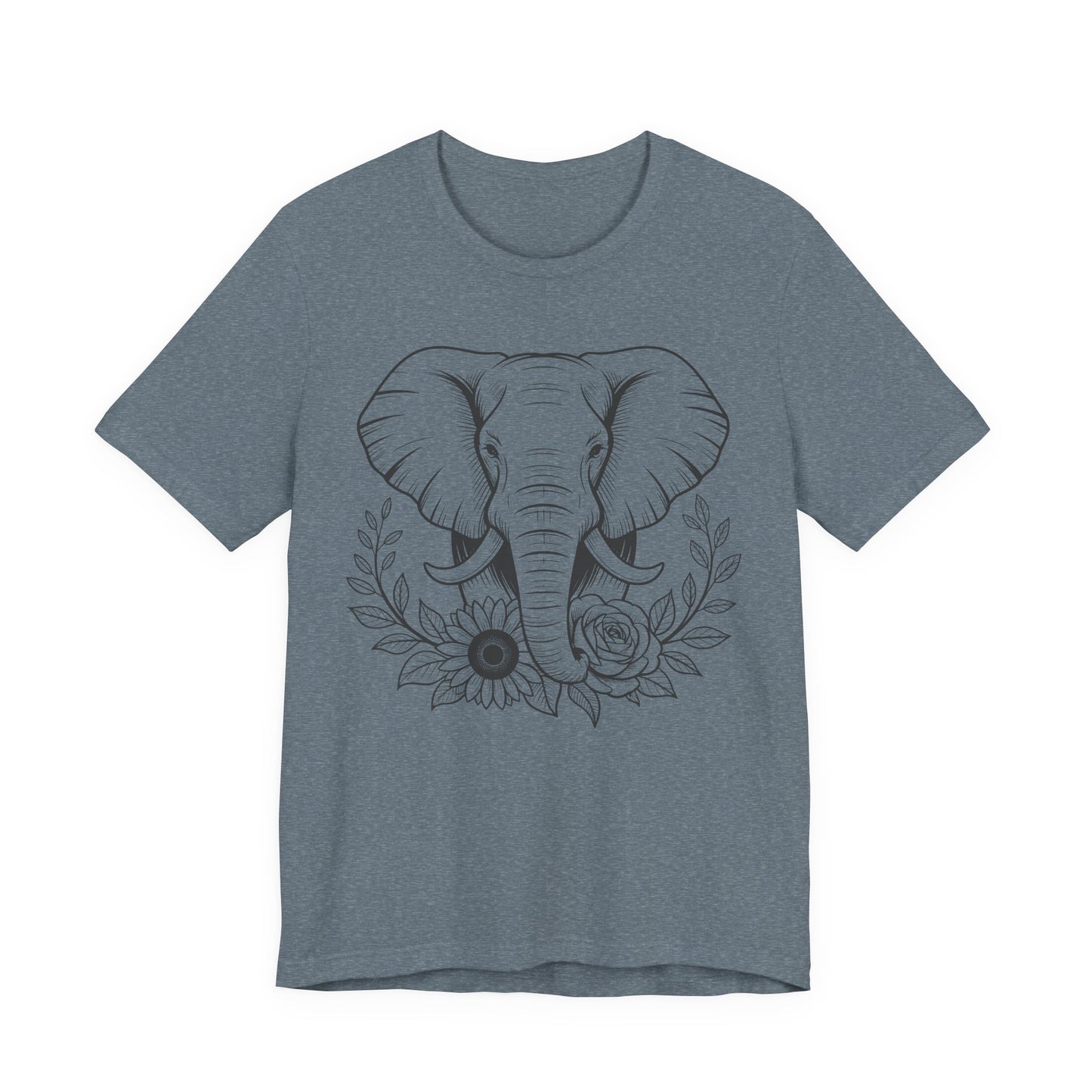 Elephant & Floral Strength T-Shirt — "Strength Meets Beauty"