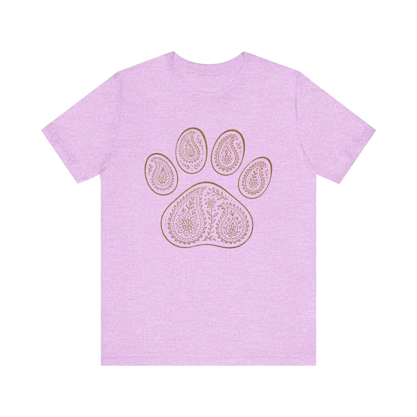 Gold Paisley Paw Print Tee
