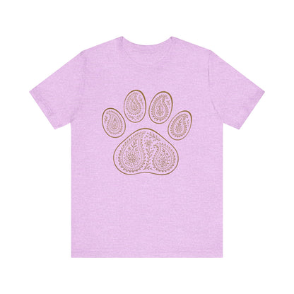 Gold Paisley Paw Print Tee