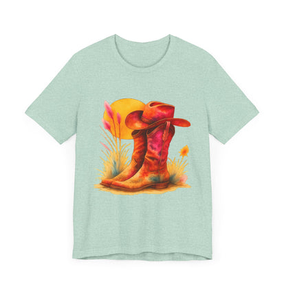 Western Enthusiast Tee - Boots and Hat Design